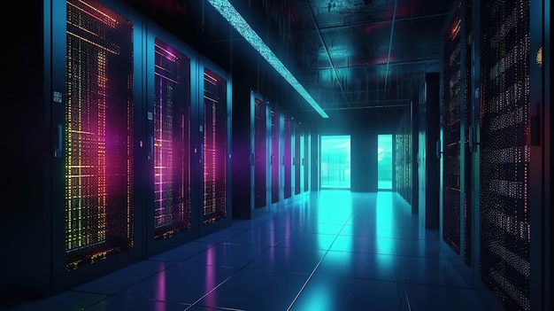 Data center Colore brillante Generativo ai