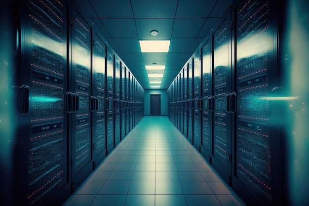 Data center server room Tecnologie di conservazione dei Big Data utilizzate nel cloud computing