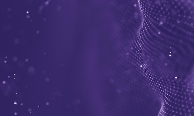 Data technology abstract futuristic illustration Low poly shape with connecting dots and lines on dark background 3D rendering Big data visualization