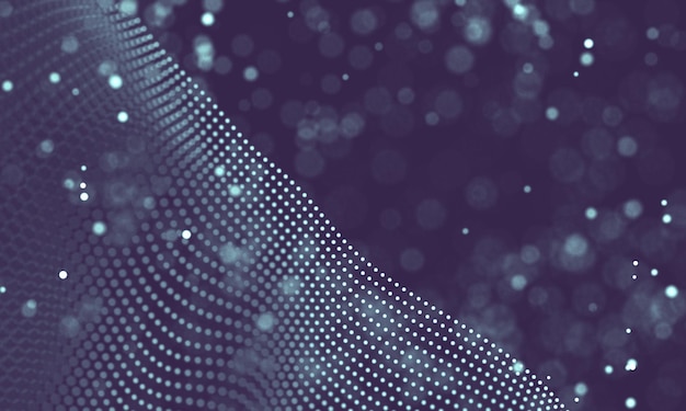 data technology abstract futuristic illustration low poly shape with connecting dots and lines on dark background 3d rendering big data visualization