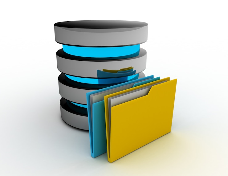 Photo database storage concept. 3d rendered illustration