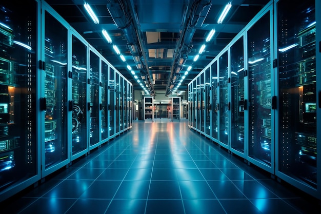 Datacenter Grande sala server per l'IA di Internet