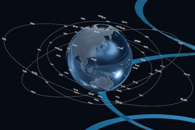 Dati di rendering 3d e grafica della terra