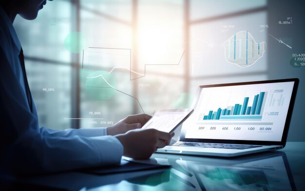 Dati e crescita del grafico virtuale del settore assicurativo sanitario e medico IA generativa