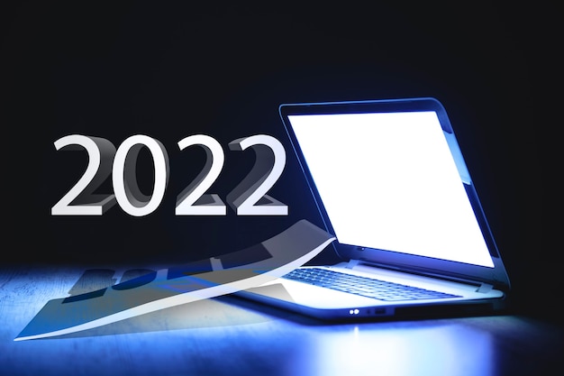 Davanti al grafico in crescita dei laptop per il 2022