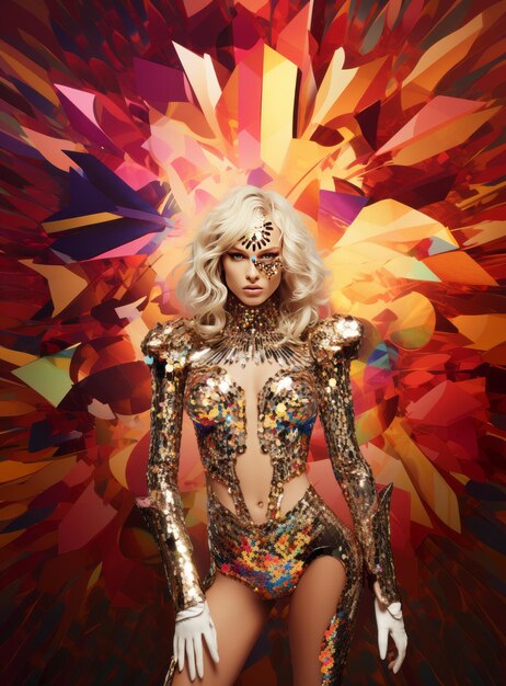 Dazzler's Enchanting Crystal Rainbowcore Una glamourosa fusione di moda animale ed stravagante