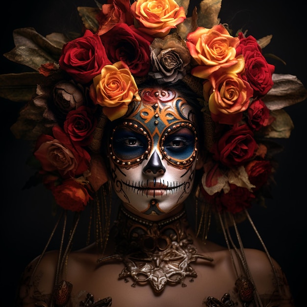 Dazzling Dia de los Muertos Una celebrazione colorata della vita e del ricordo