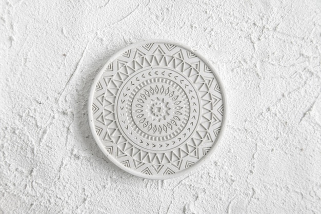 Decor Home Gesso fatto a mano in cemento Mandala vista dall'alto spazio copia