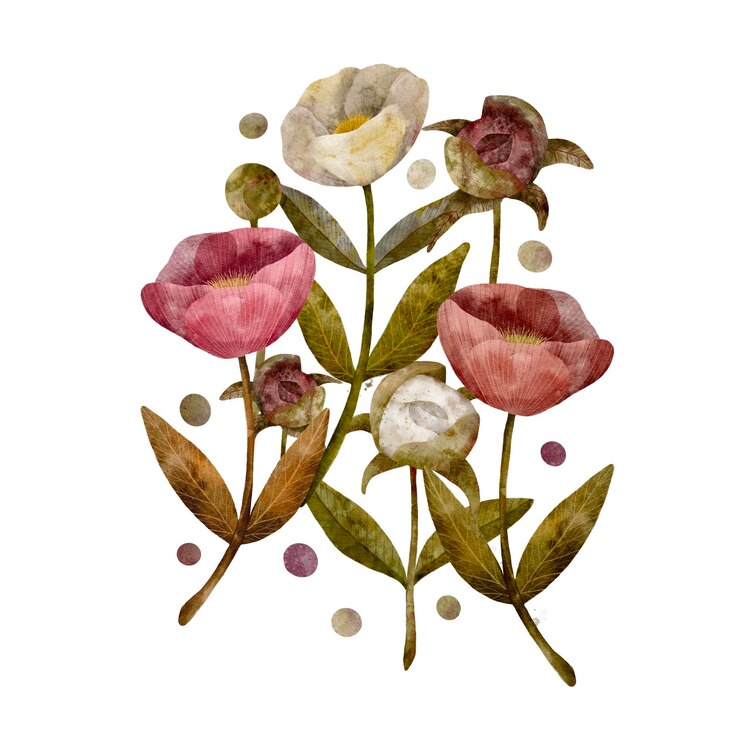 Foto decorativa delicata disposizione floreale di peonie rosa e crema colore clipart per il design di vacanza
