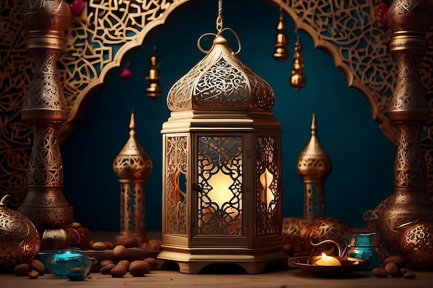 Decorativo Ramadan Kareem disegno arabo