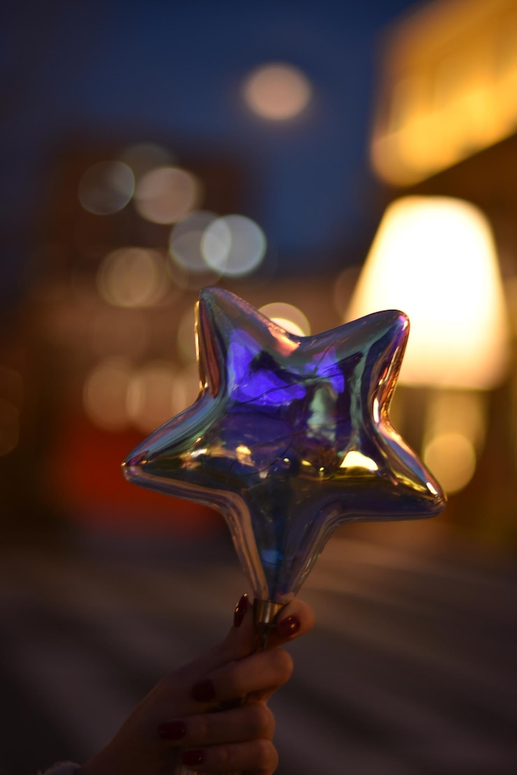 Foto decorazione a stella di natale concetto di biglietto di auguri di natale