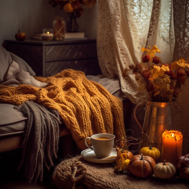 decorazione accogliente autunno inverno relax