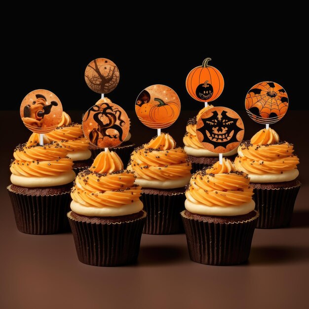 decorazione cupcake per il design spettrale di Halloween