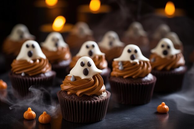 decorazione cupcake per il design spettrale di Halloween