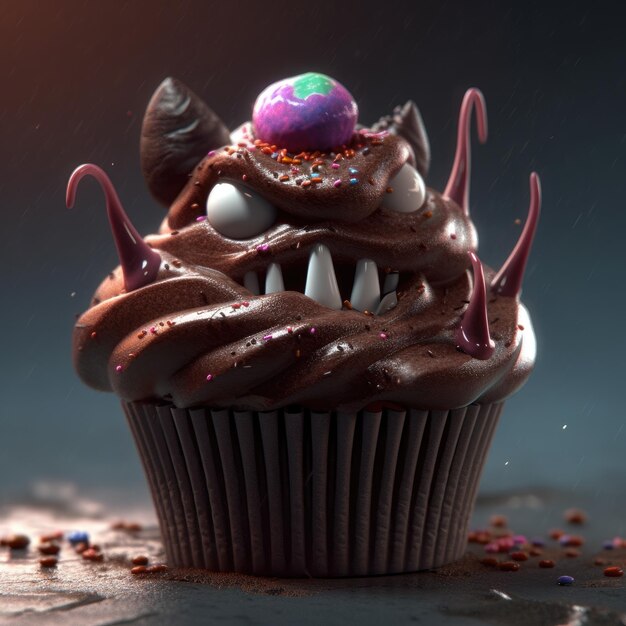 decorazione cupcake per il design spettrale di Halloween