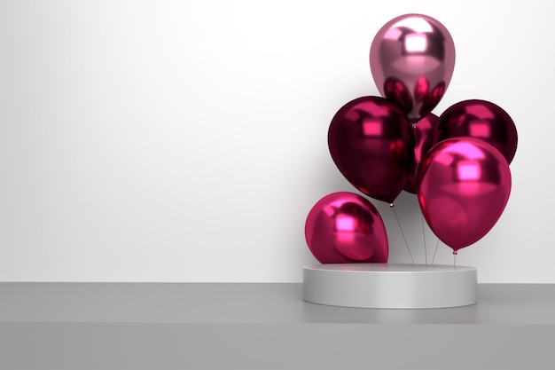 decorazione del pallone della fase di compleanno 3d di lusso Colore rosa