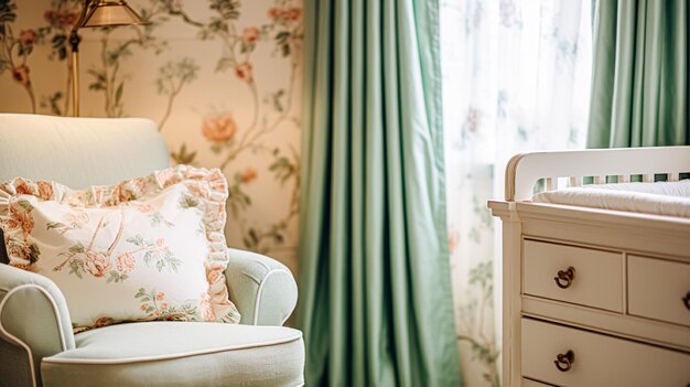 Decorazione della camera del bambino e ispirazione per l'interior design nel cottage in stile campagna inglese