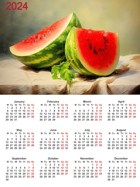 Decorazione della casa Frutta Pop art Calendario da parete Decorazione delle angurie