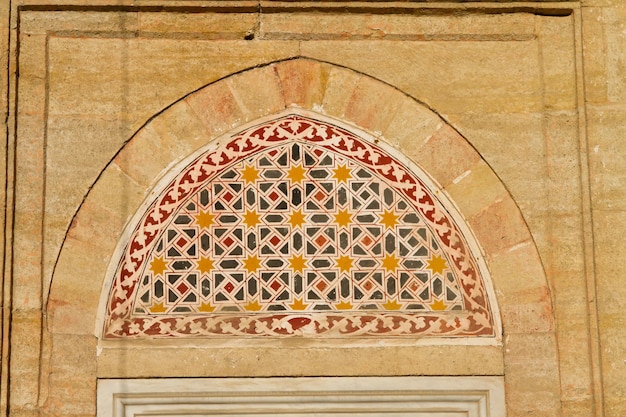 Decorazione della finestra della moschea Selimiye Edirne Turchia