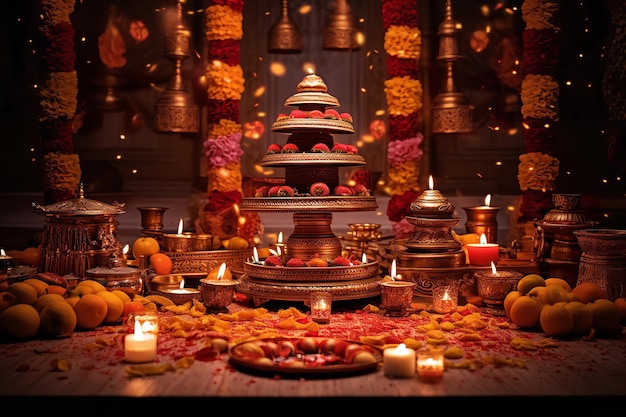 Decorazione della stanza Diwali Puja