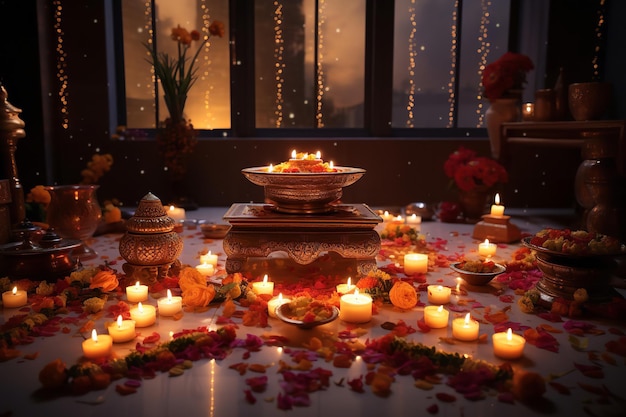 Decorazione della stanza Diwali Puja