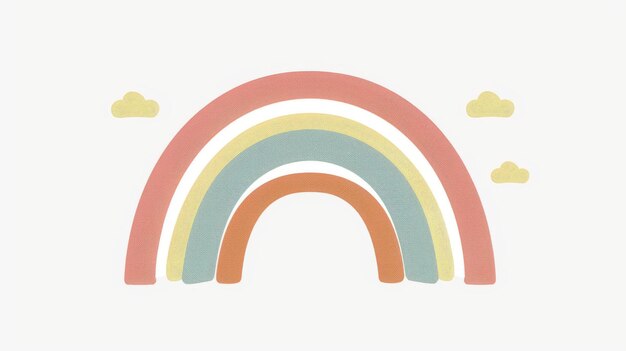 Decorazione delle pareti con un arcobaleno scandinavo per le camere per bambini