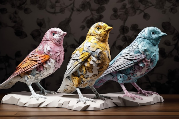 Decorazione di figure d'uccello Arte moda Generare Ai
