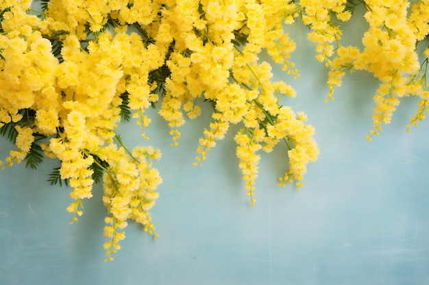 Decorazione di fiori di mimosa per la giornata delle donne