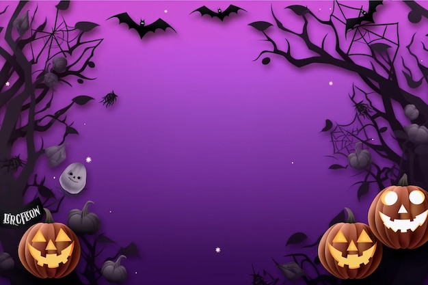 Decorazione di Halloween su uno sfondo viola