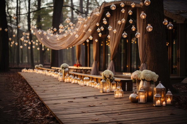 decorazione di luci a corda per idee ispiratrici per la cerimonia di nozze