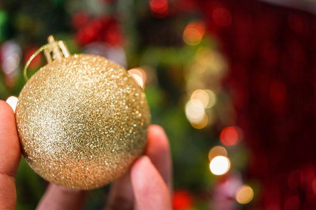 Decorazione di Natale con sfondo bokeh