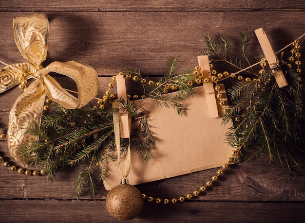 Decorazione Di Natale Su Sfondo Di Legno