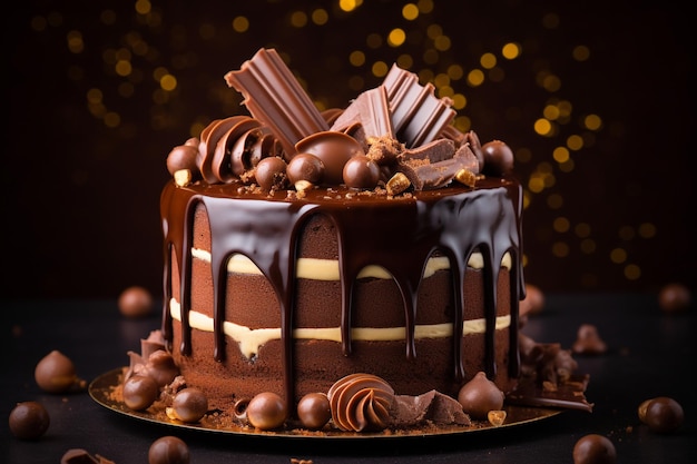 Decorazione di torta al cioccolato dessert di sfondo