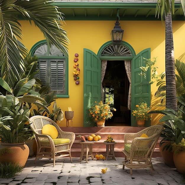 decorazione esterna ispirata allo stile giamaicano