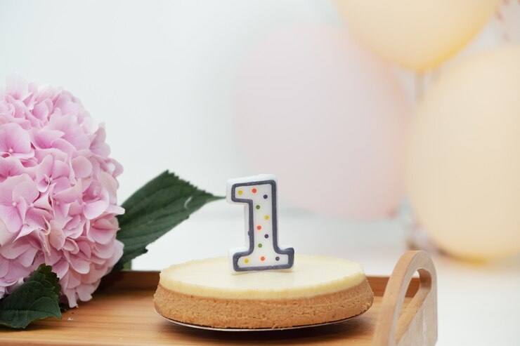 Foto decorazione festiva per la festa di compleanno del bambino per la celebrazione del primo anno della bambina