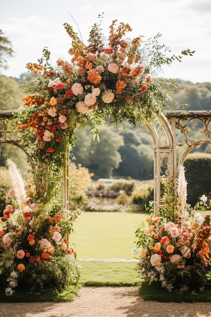 Decorazione floreale decorazione di nozze e celebrazione delle vacanze autunnali fiori autunnali e decorazioni per eventi nello stile country del giardino della campagna inglese