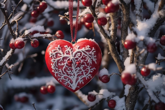 Decorazione invernale in forma di cuore per la rabbia di Natale