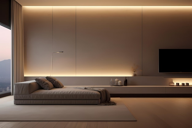 Decorazione minimalista e illuminazione ambientale