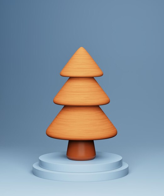 Decorazione natalizia su sfondo azzurro rendering 3d