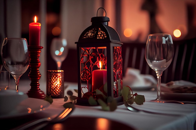 Decorazione per la cena romantica