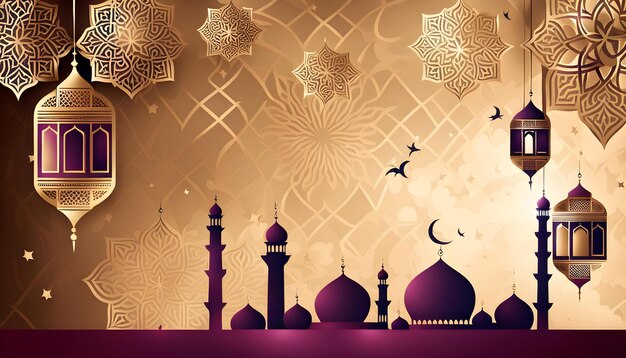 Decorazione Ramadan saluti islamici bellissimo design sfondo illustrazione