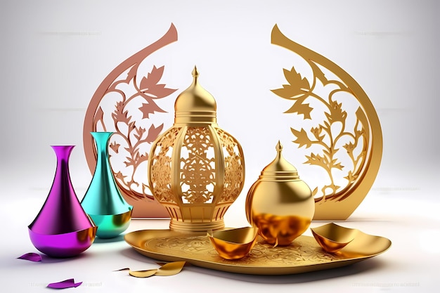 Decorazione Ramadhan Kareem, Illustrazione 3D