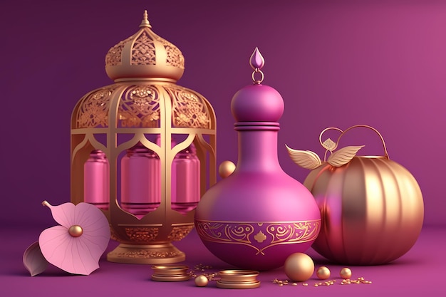 Decorazione Ramadhan Kareem, Illustrazione 3D