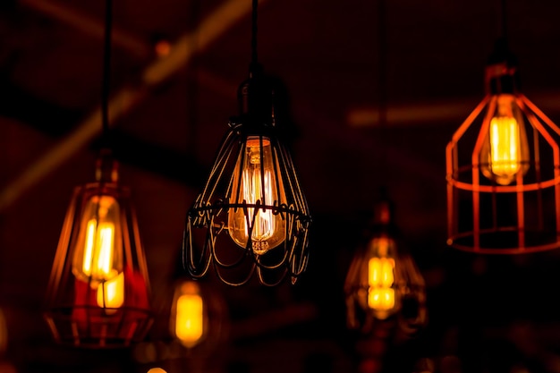 decorazione retrò della lampadina di Edison e incandescente