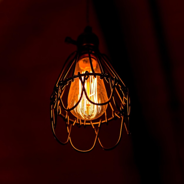decorazione retrò della lampadina Edison che si illumina al buio per la decorazione