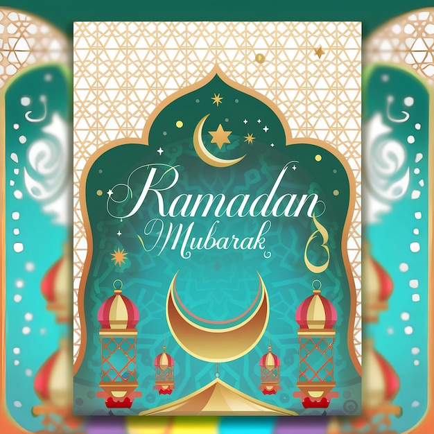 decorazione speciale di ramadan illustrazione di sfondo Generative Ai
