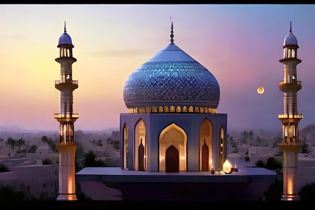 decorazione speciale di ramadan illustrazione di sfondo Generative Ai