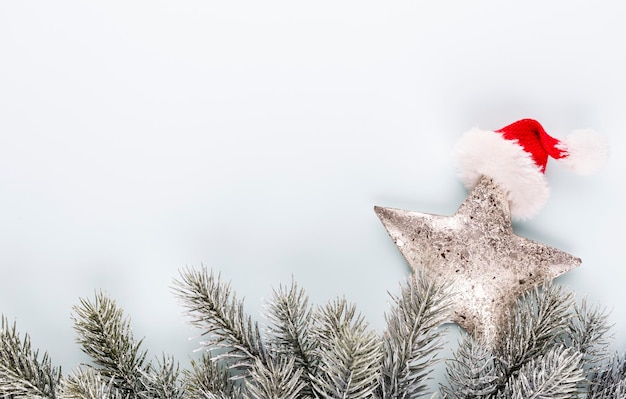 Decorazione stella di Natale su sfondo vintage