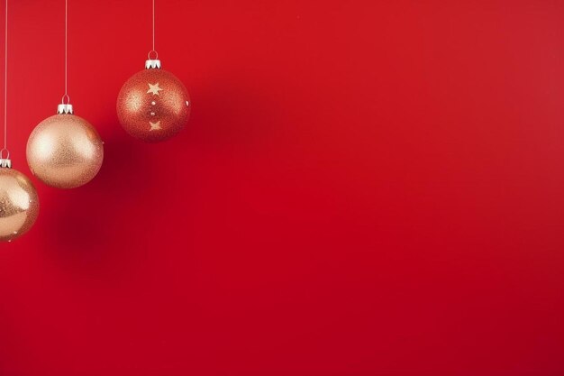 Decorazioni di Buon Natale su sfondo rosso