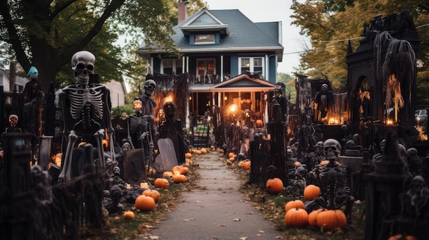 Decorazioni di Halloween nel quartiere